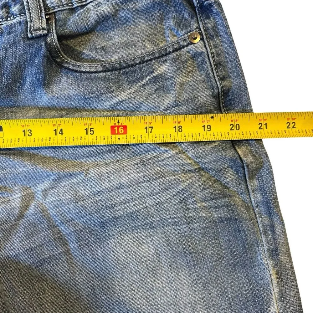 Urban Pipeline Slim Straight Mens Jeans 34x32 Distressed Y2K Style Vintage Denim
